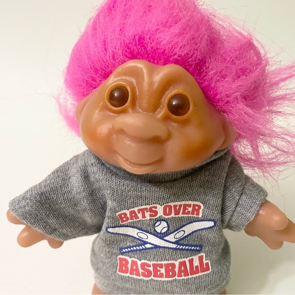 Vintage 1986 Baseball Dam Troll Bats Over Baseball Doll - Picture 2 of 16